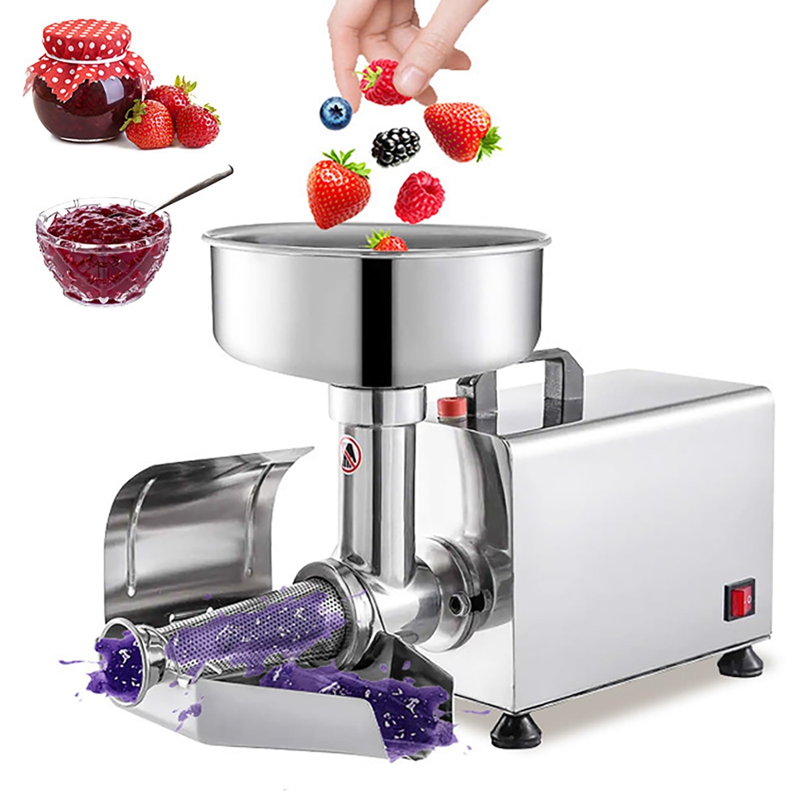 Passaverdure Elettrico per pomodori, pressa per macinare, Ideale per Salse Fatte in casa, Puree, marmellate e Conserve, Adatto a cucine, aule Scolastiche e Piccoli Laboratori di TR