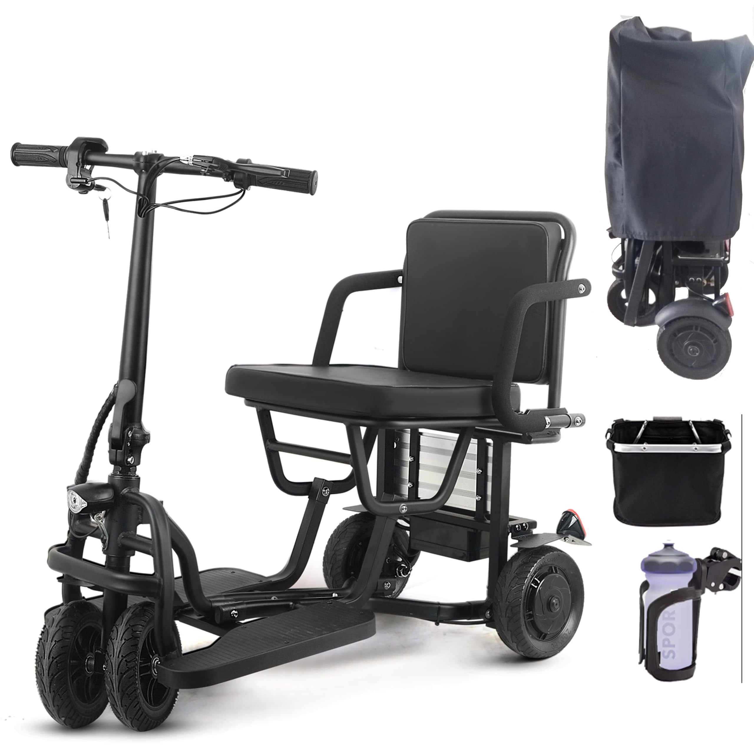 Airline Approved Mobility Scooter for 300lbs, 20 Miles Range, 9.3 mph,No Assembly Required, Light Weight Folding Mobility Scooters for Seniors Foldable Lightweight