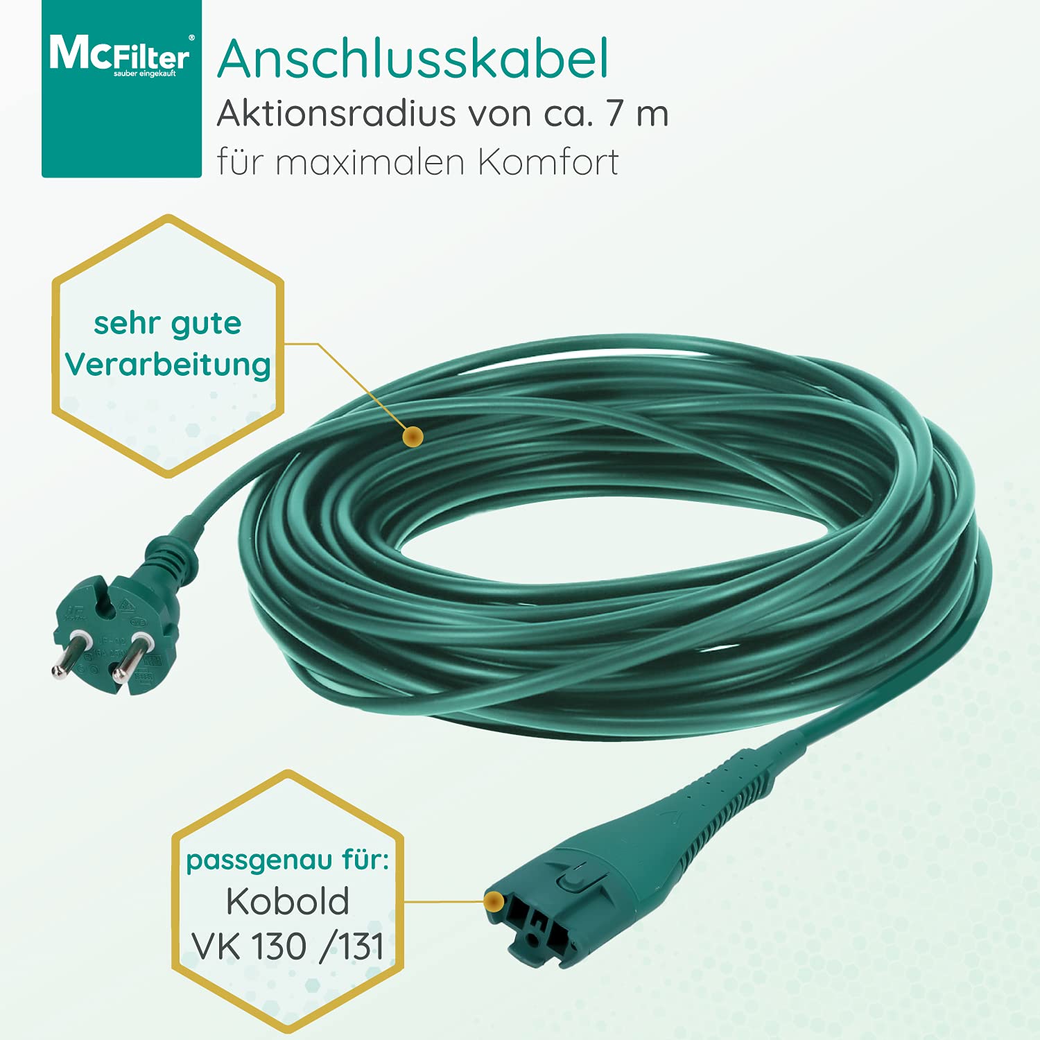 aspirapolvere folletto cavo 7 mt per VK130 / VK131 SPINA ITALIA adattabile