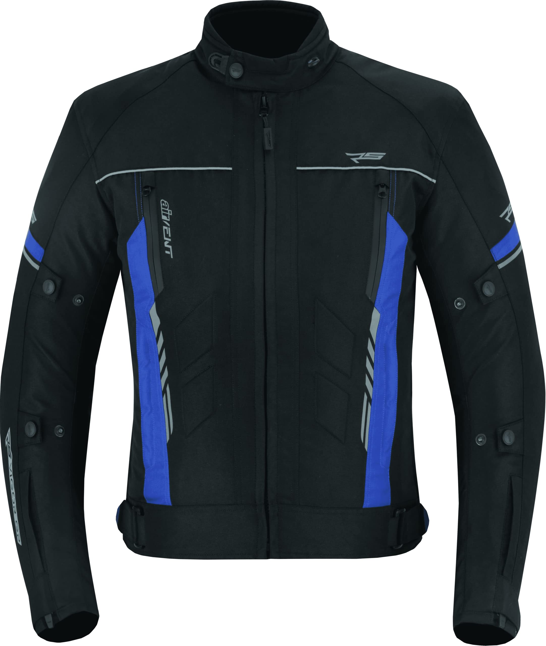 RS Motosports All Season Racing Motorbike Jacket for Men Water Proof & Breathable Motorcycle Jacket with Textile Fabric (US, Alpha, X-Large, Regular, Regular, Blue)