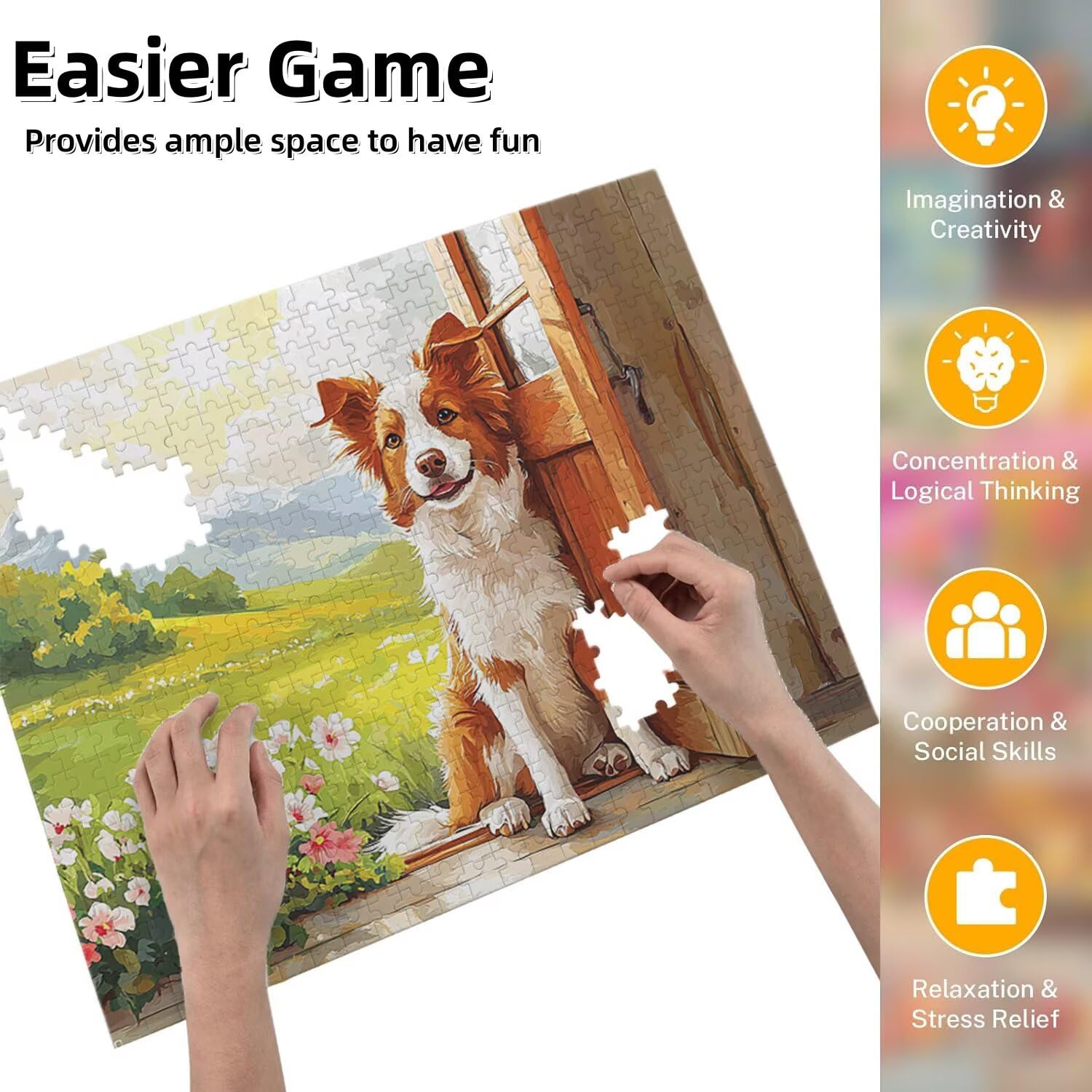 Jigsaw Puzzle, 2000 Pezzi Puzzle Classici, Vista Puzzle Rilassamento Intelligence, Mpossibile Difficile Puzzle Impegnativo per Adulti Puzzle Gioco Familiare, Regalo per Amore Amico Cane fr0-1060