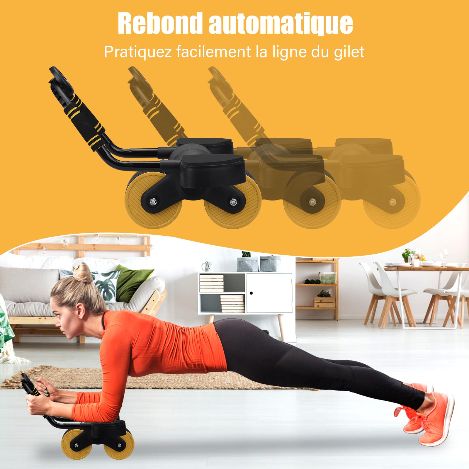 Roue Abdominale à Rebond Automatique, Roue à Rouleaux Pour Abdominaux Avec Support Pour Coude, Support De Téléphone, Minuterie, Coussinet Antidérapant | Best Buy Canada
