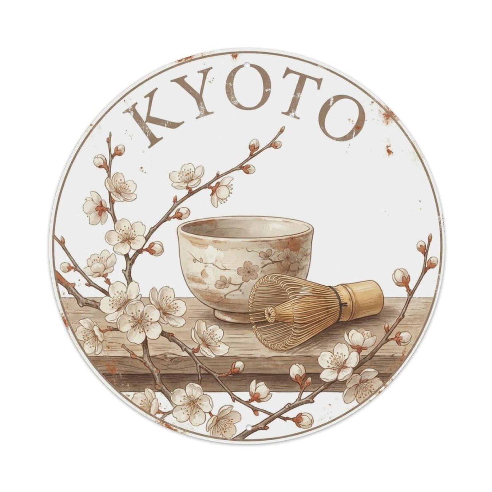 Kyoto Japan Old Town Travel Modern Urban Heritage Metal Tin Sign