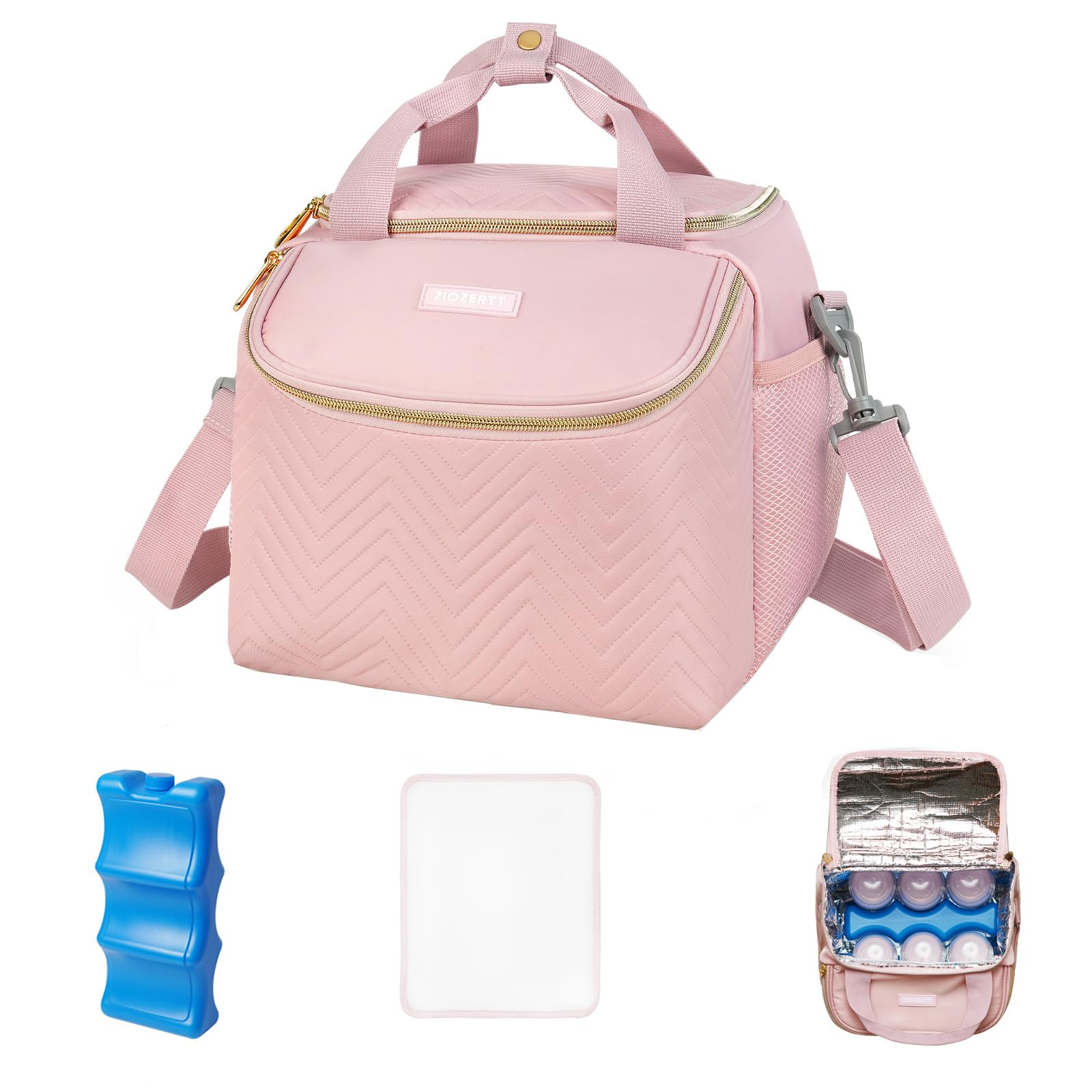 ZIOZERTT Wearable Breast Pump Bag,Breastmilk Cooler Travel Bag Compatible with Momcozy/Eufy/Elvie/Willow/Medela Breast Pump with Ice Pack and Water