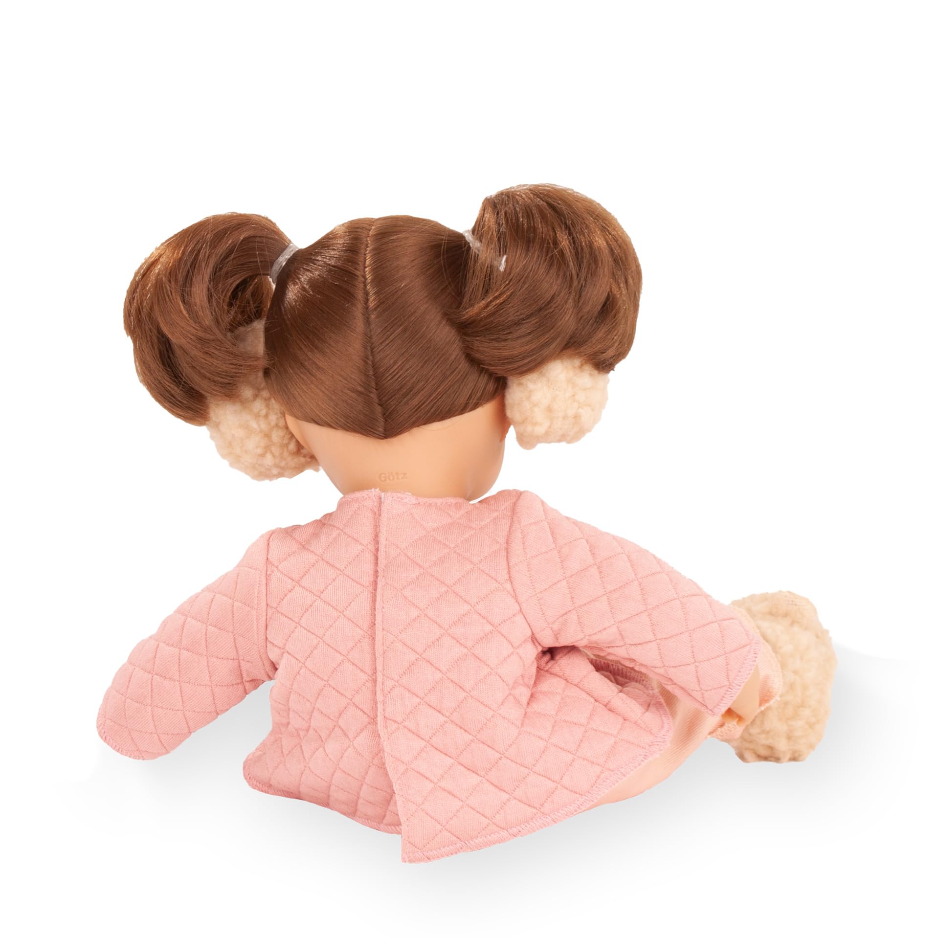 Götz 2620971 Muffin Bärig Puppe 33 cm Babypuppe braune Schlafaugen | 7-tlg, braune Haare, Weichkörper, für Kinder ab 3 Jahren, frisierbar, waschbares Haar, mit Schnuller und Ohrwärmern
