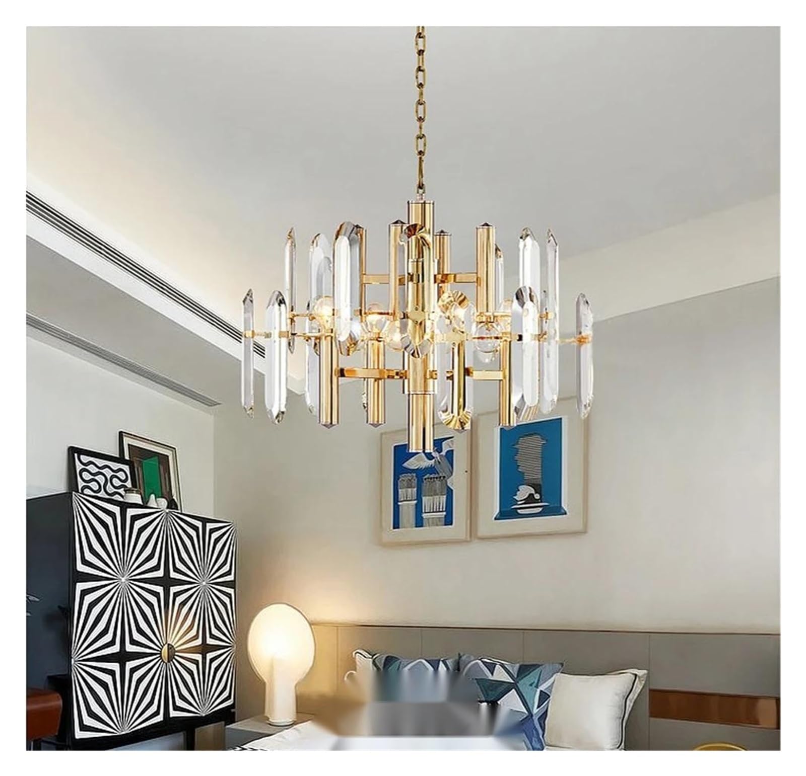Gold Crystal Designer LED Hanging Lamps Chandelier Lighting Lustre Suspension Luminaire Lampen