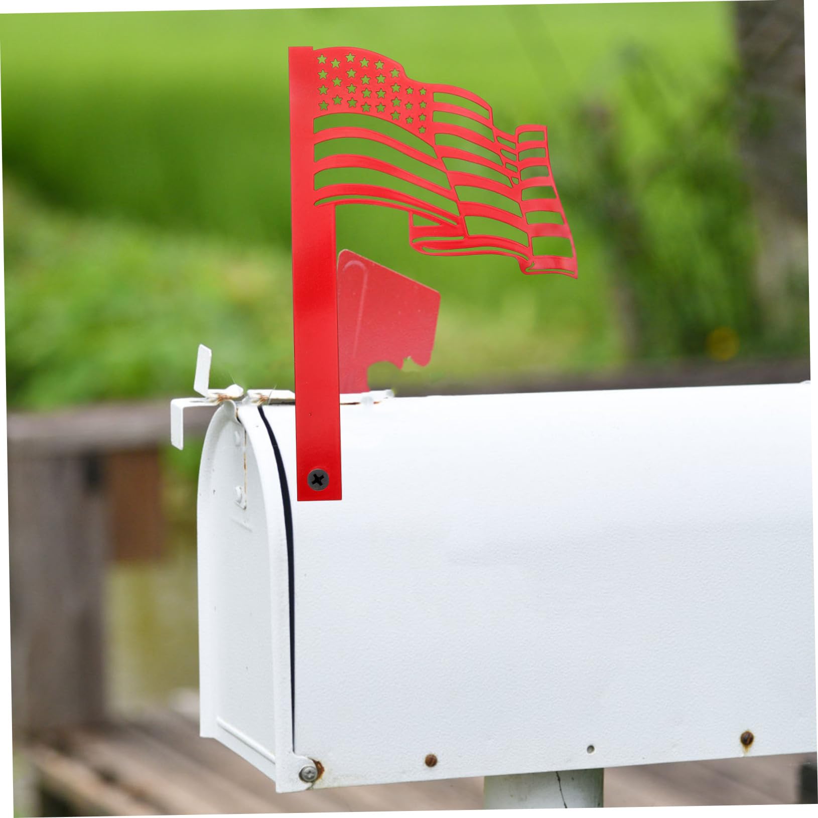 TOYANDONA Flag Shape Mailbox Decor Ornament Creative Mailbox Sign for Outdoor Use for Gardens and Homes