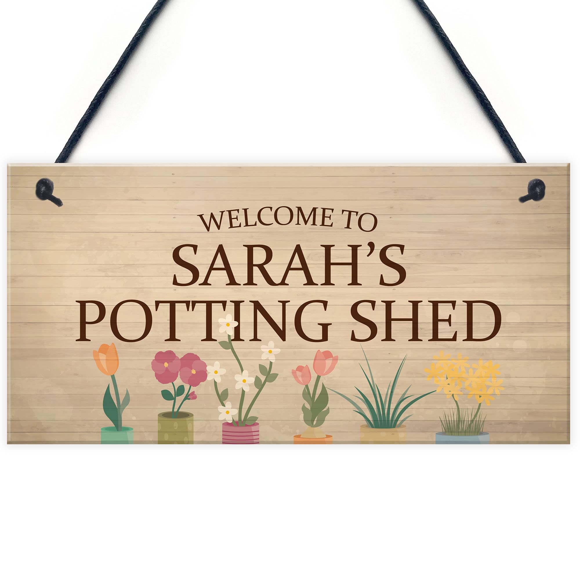 Red Ocean PERSONALISED Potting Shed Greenhouse Sign For Garden Summer House Sign Gift For Her