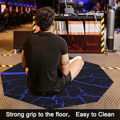 Miniatura 8 de HiiARug Tapete para silla octágono de piso de madera dura, 47 x 47 pulgadas, protector de piso para el hogar, protector de suelo duro,