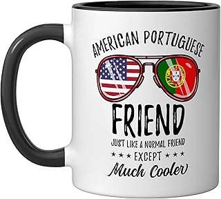 American Portuguese Friend Portuguese Roots Ceramic Mug, Black/White