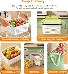 3Pcs Fruit Containers for Fridge with Removable Colanders and Lids, Airtight Storage Container to Keep Fruits, Vegetables, Berry, Meat Fresh Longer, Dishwasher & Microwave Safe