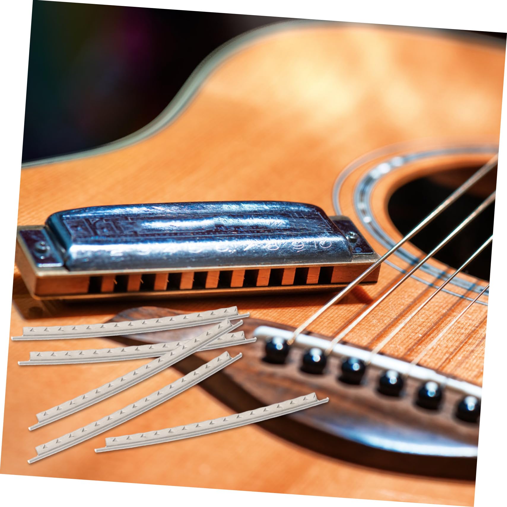 GOOHOCHY 40pcs Acoustic & Electric Guitar Fret Wire - Silver White Copper - Professional Guitar Accessory