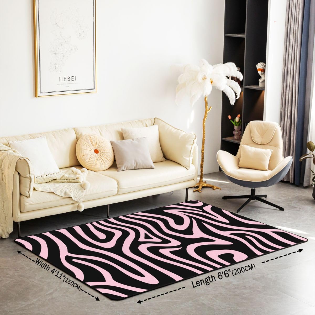 Homewish Tapis Salon 100x150cm Abstrait Géométrique
