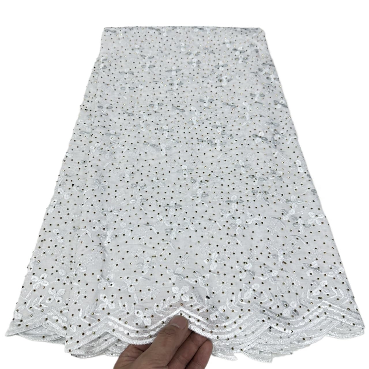 Material for Sewing 5 Yards Lace Fabric Cotton Embroidery Fabrics