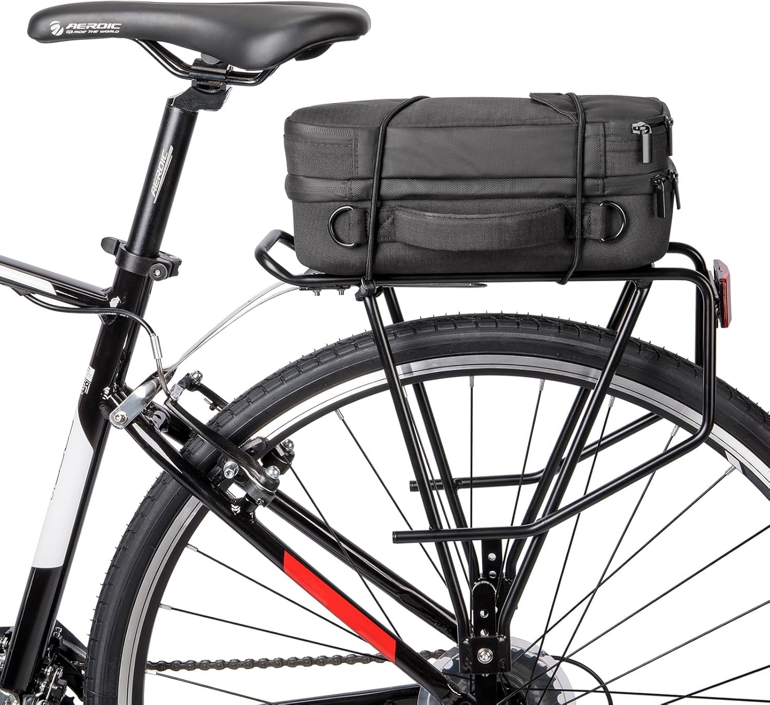 Portapacchi universale per bicicletta con guide laterali per borse da sella, portapacchi posteriore in alluminio leggero, per 26 – 29 pollici, portata 27 kg