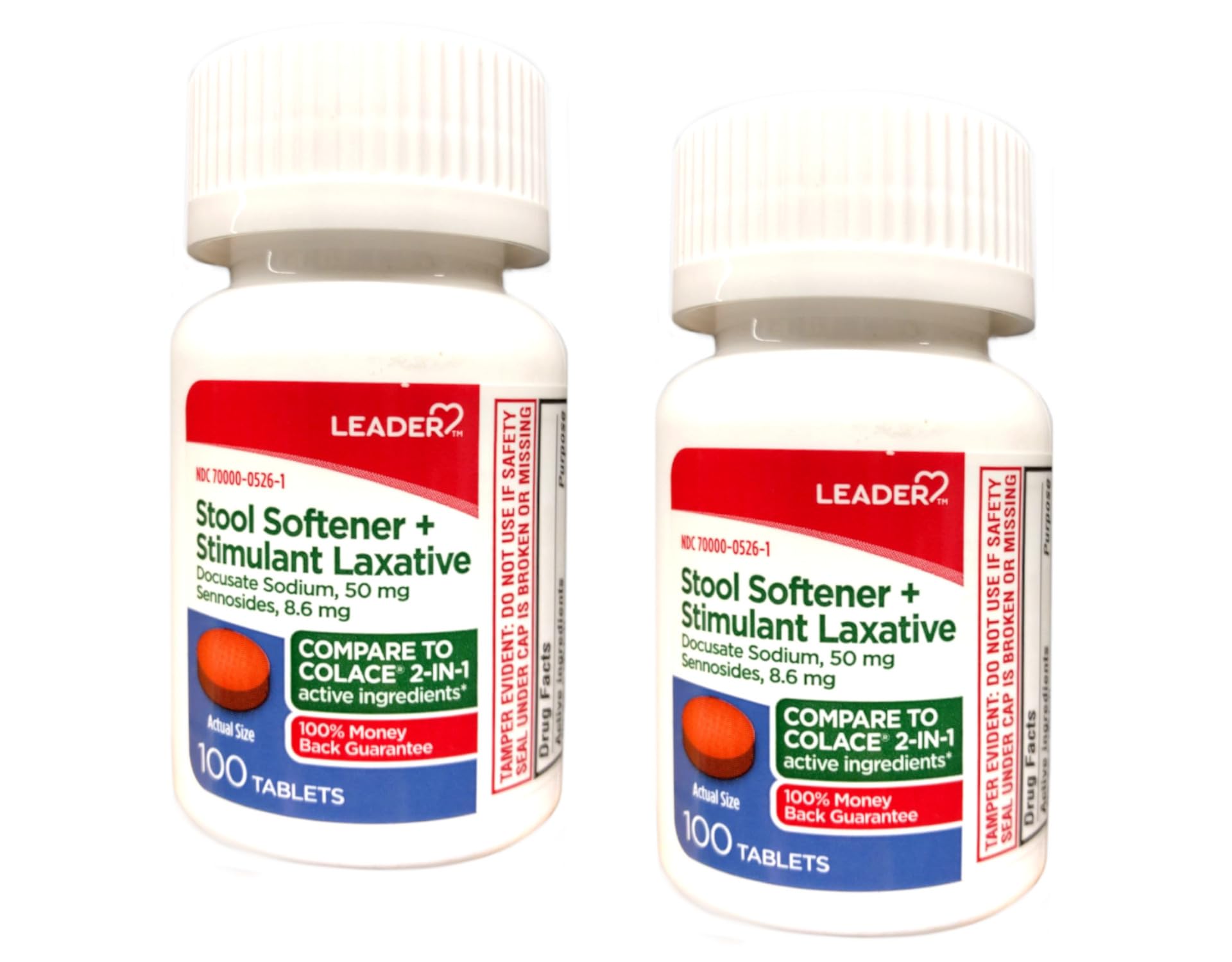 Snapklik.com : Leader 2-in-1 Stool Softener & Stimulant Laxative