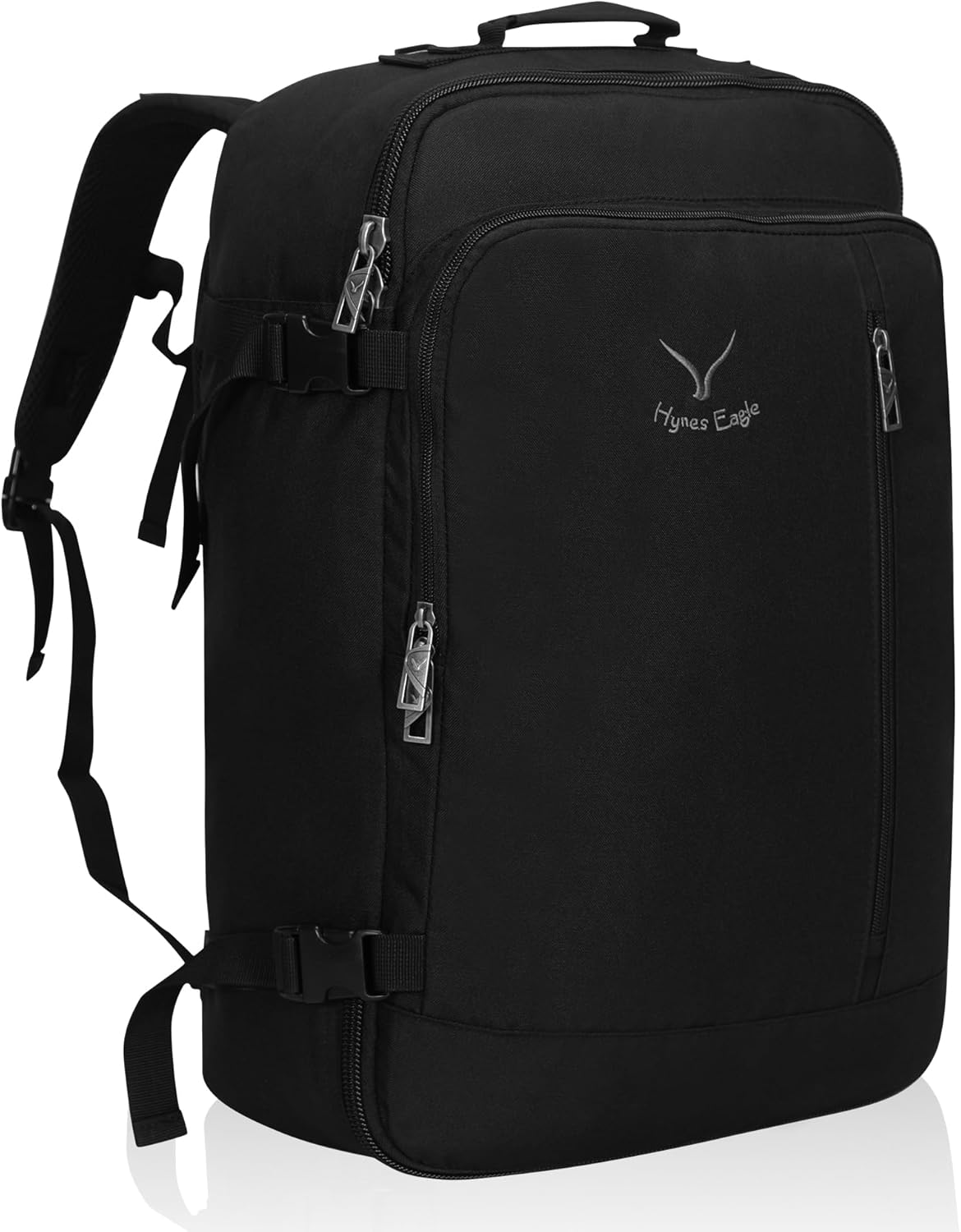 Carry on Backpack Durable 38L Flight Approved Travel Backpack Cabin Bag 50x30x20cm Hand Luggage Suitcase Large Casual Daypack Weekender Bag Overnight Rucksack 2023 Black