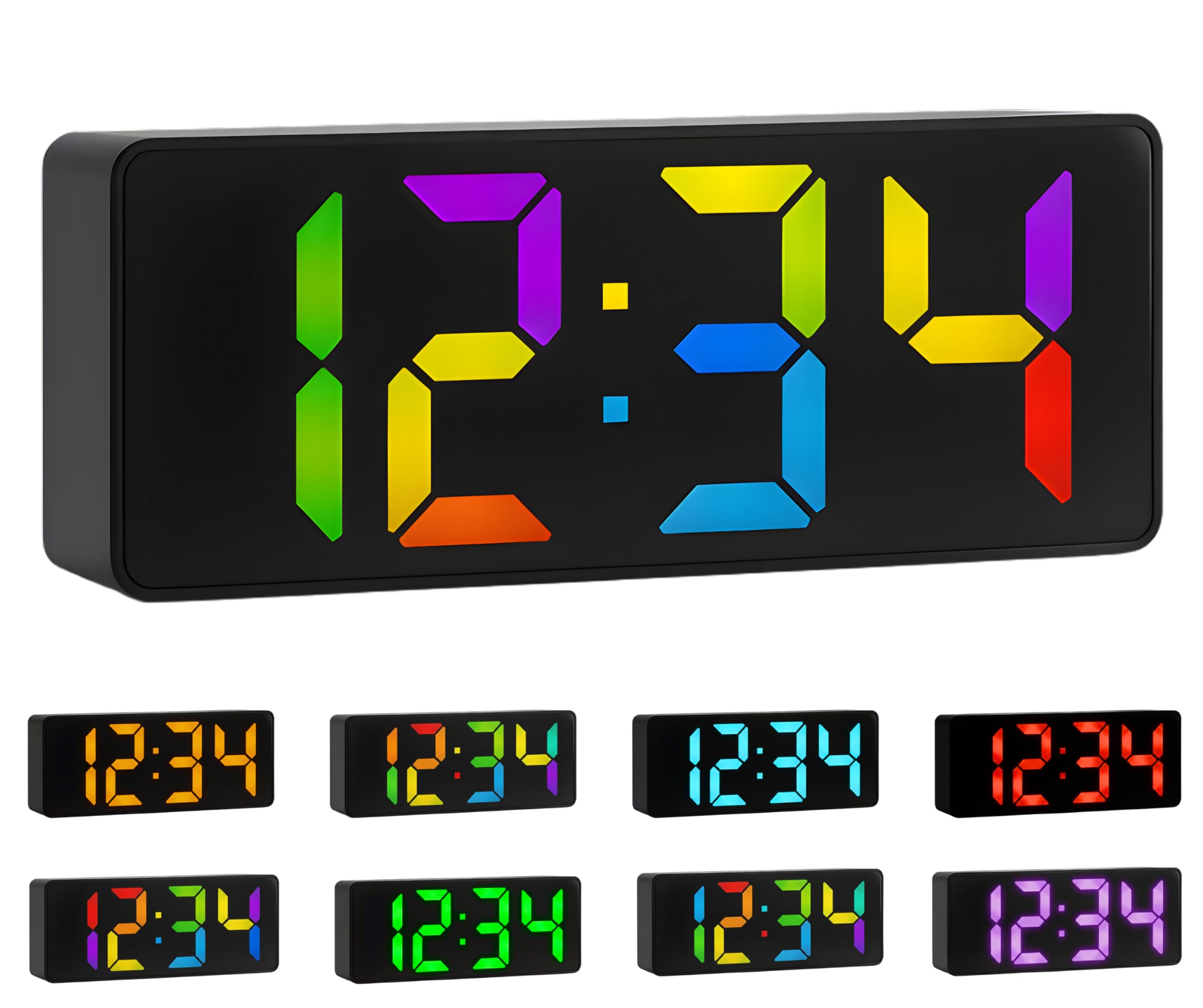 Reloj despertador digital antipagones con pantalla color de facil lectura y alarma regulable