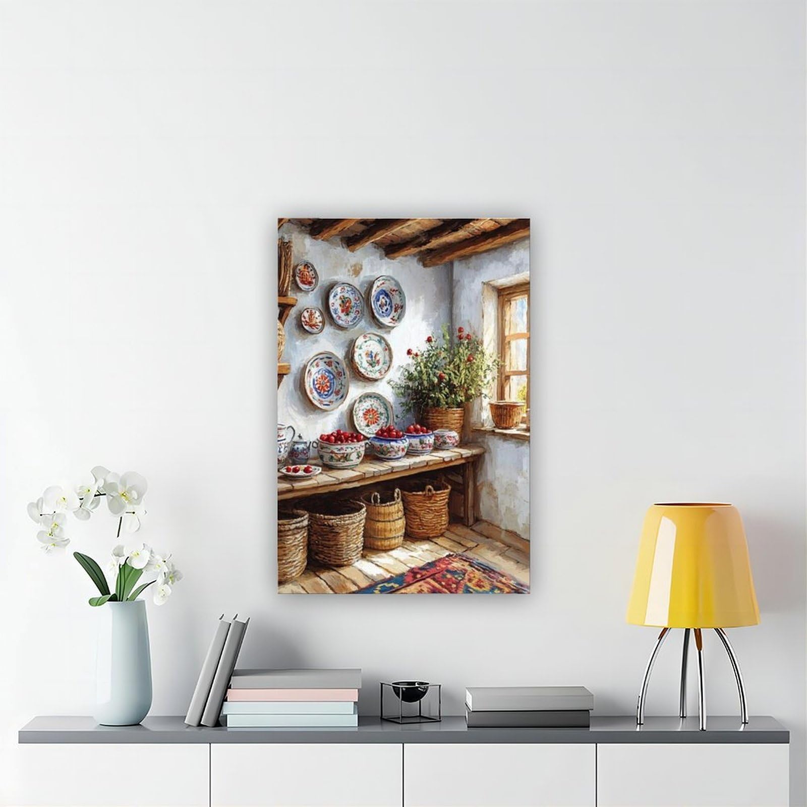 UTGN Granatapfel-Keramik-Poster auf Leinwand, Wandkunstdruck, Bild, Gemälde, 50 x 75 cm
