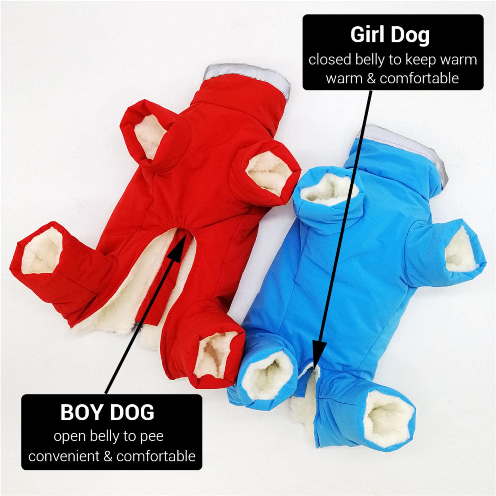 Oligeixx Winter-Overall Für Kleine Hunde – Warm, Wasserdicht, Reflektierend, Mit Reißverschluss, Für Jungen/Mädchen Hunde