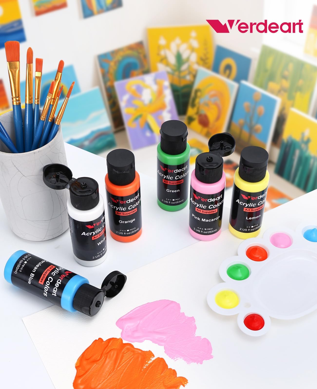 50 Color Acrylic Paint Set - Artist Quality Paints -6