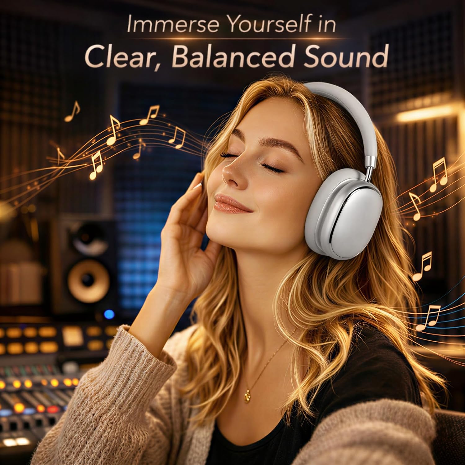 NC95 Hybrid Active Noise Cancelling Headphones with Knob Control, 120H Playtime Over Ear Headphones Wireless Bluetooth 6.0, App Control, Hi-Res Audio, Comfort Fit, Clear Calls for Travel/Workout 5 71SUv52UHmL. AC SL1500