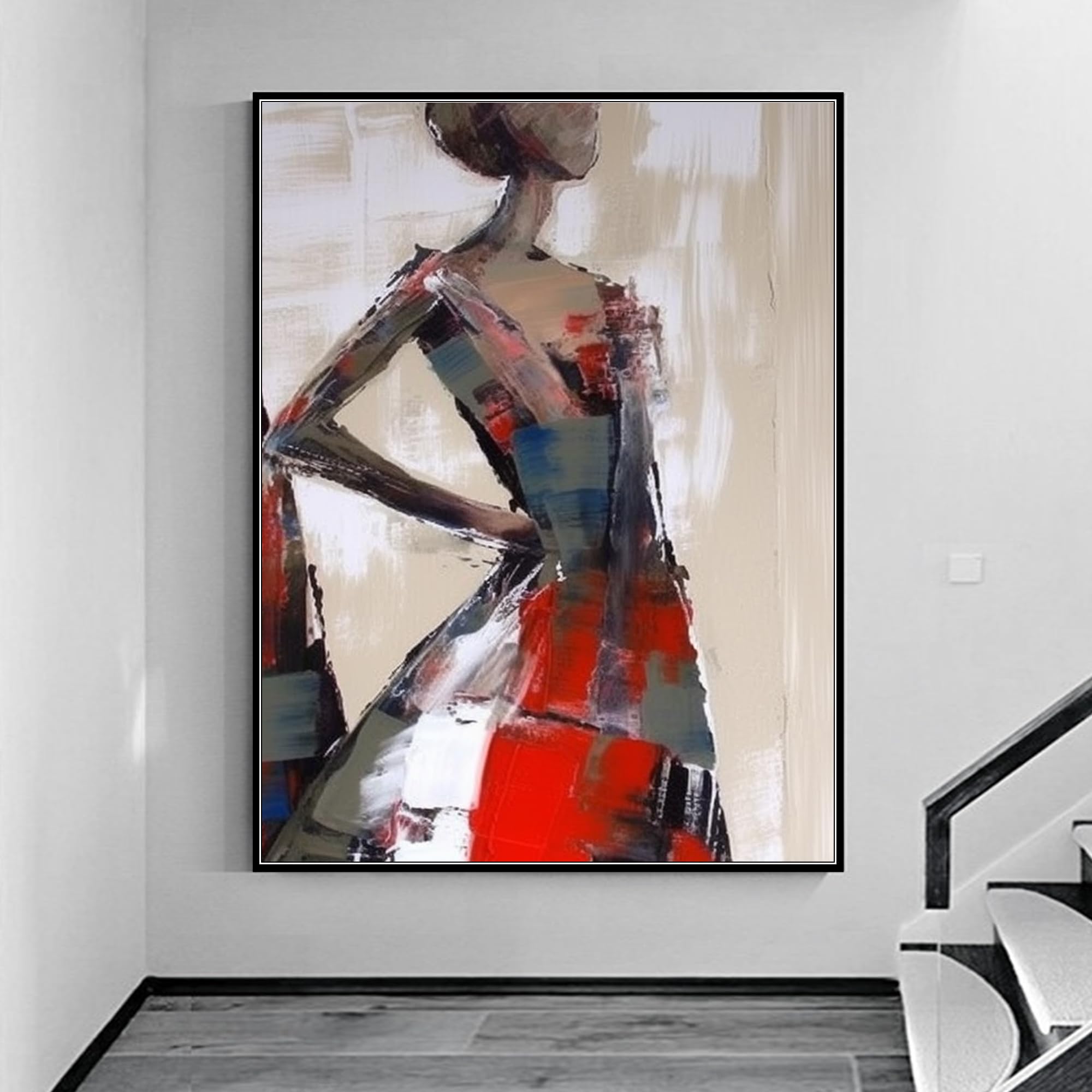 Amazon.com: Yahedoba Abstract elegant profile female oil painting