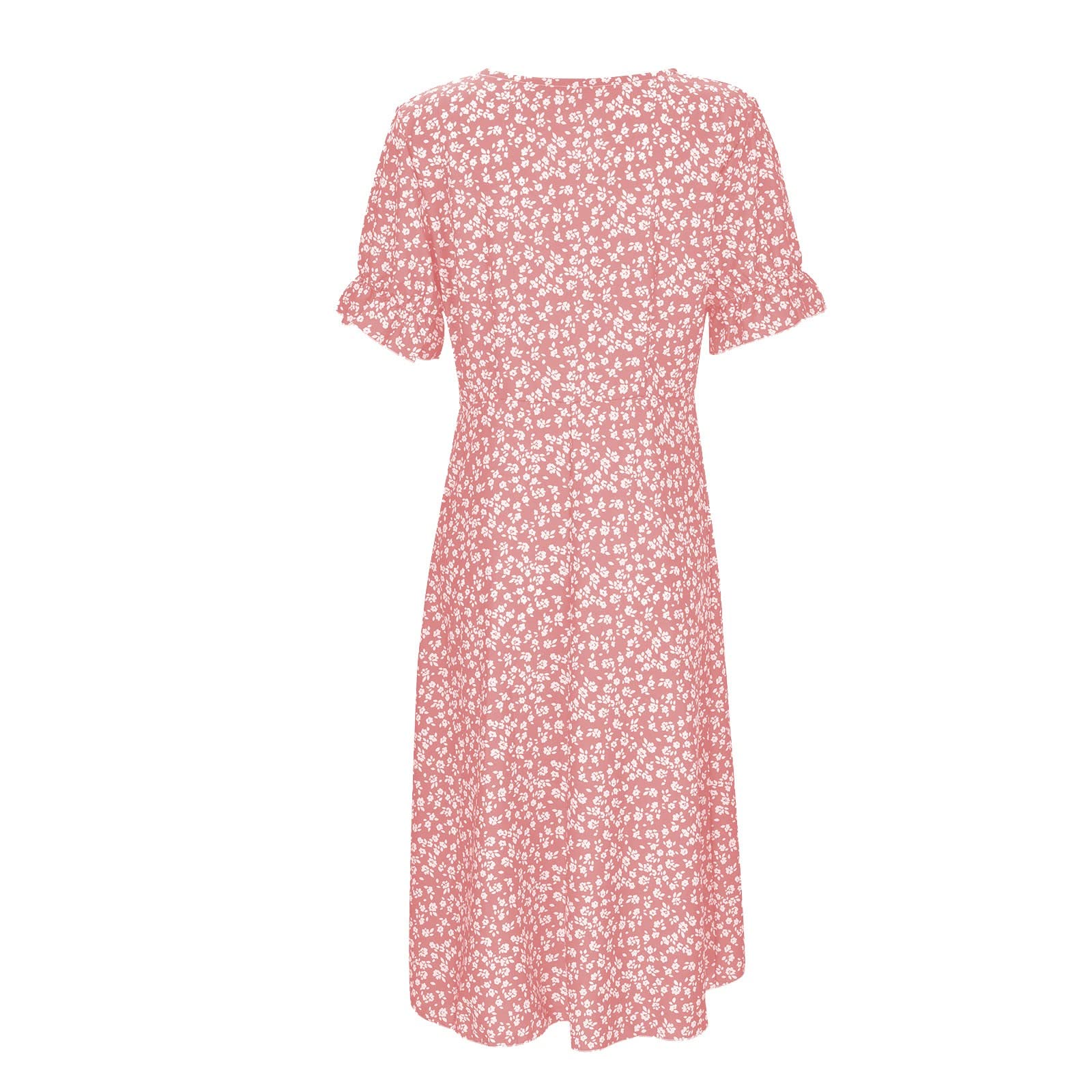 NNGOTD Robe Femme Ete Longue Tenue décontractée avec Short intégré élégante Robe à col en V à Manches volantées Dentelle Jacquard Couleur Unie Robe Ample avec Poches Robe Longue Femme Chic et Elegant