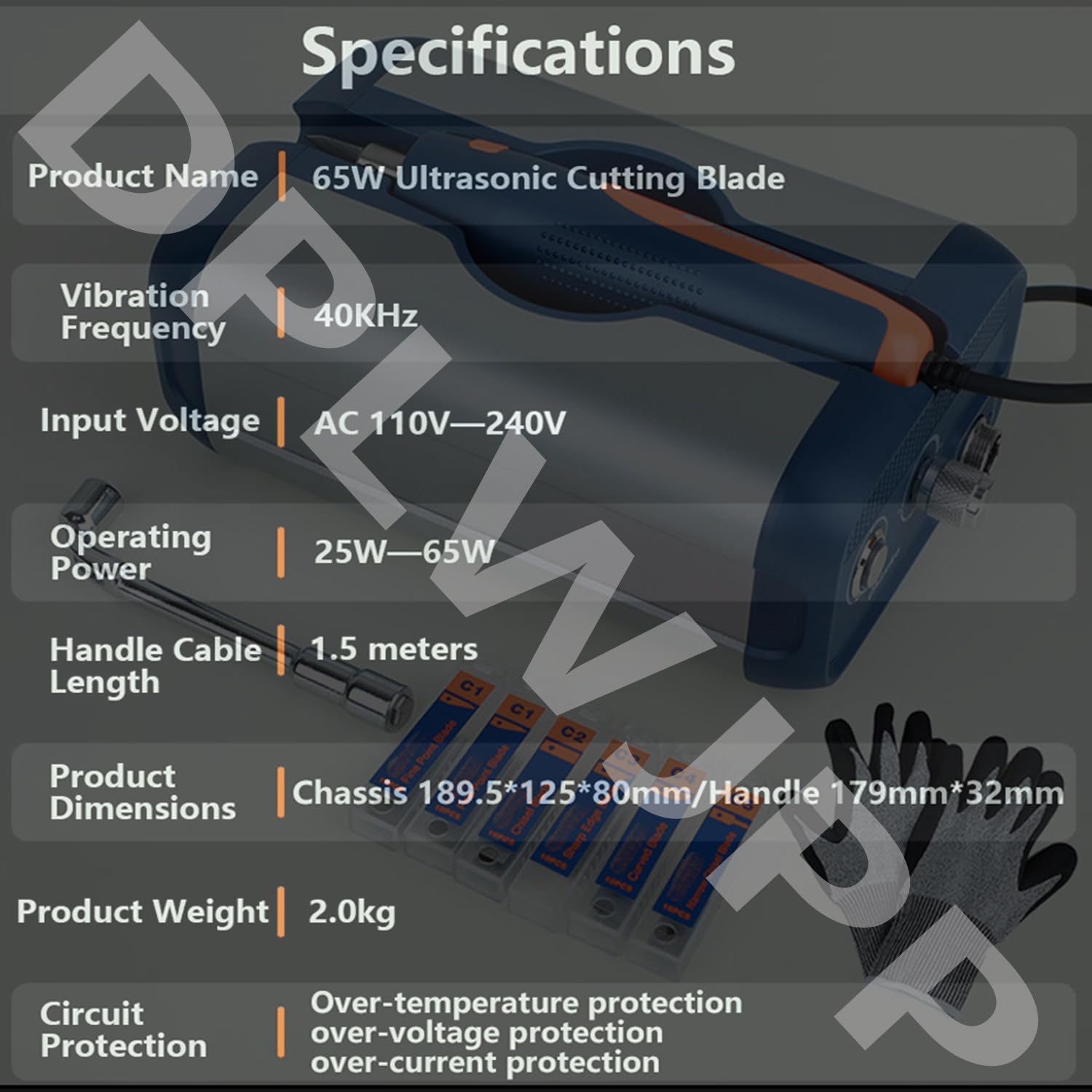 65W Wibracyjny Przenośny Profesjonalny Nóż Ręczny do Cięcia Rzeźbiarski z 5 Ostrzami 40kHz do Cięcia Wibracyjnego dla Modeli z Żywicy 3D, Przycinanie i Usuwanie Zadziorów