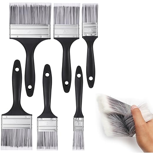 Paint Brush Set - 5 Piece Angle Brushes in Assorted Sizes, Treated Wood Handle, Paint Brushes for Walls, Stain Brush, Wall Paint Brushes, Furniture Paint Brushes for Painting Walls, Painting Brush