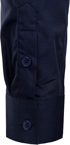 Miniatura 6 de ZEROYAA Camisa hipster de manga larga con cuello de banda y bolsillo para hombre