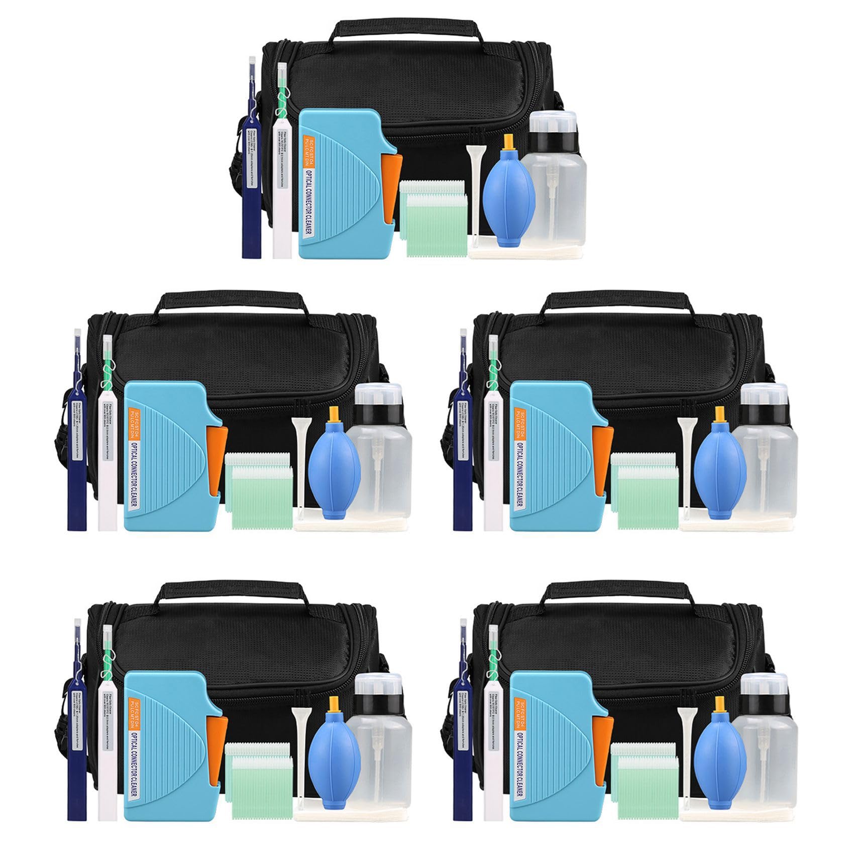 Kit de Limpieza de Fibra Óptica de 50 Piezas Herramienta de Limpieza de Fibra Óptica con Casete de Limpieza de Fibra para Conectores LC