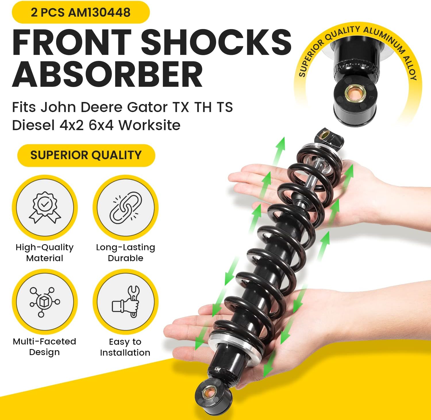 1 Pair AM130448 Front Shocks Absorber Fits John Deere Gator TX TH TS Diesel 4x2 6x4 Worksite