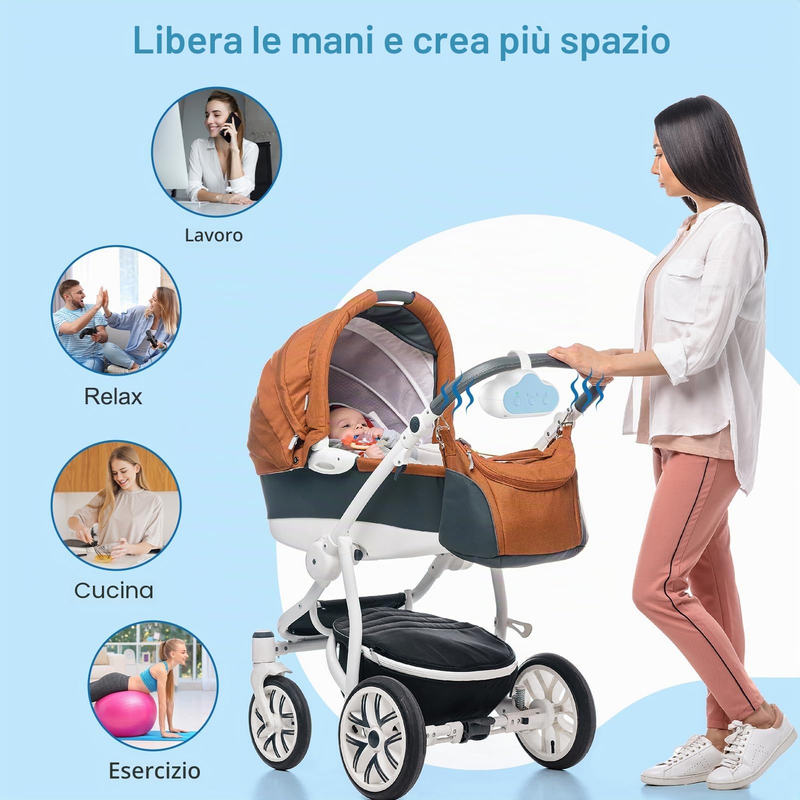 Dondola Passeggino Elettrico | Universale Muovi Passeggino Automatico | Baby Rocker Con Timer | Dondola Carrozzina Automatico