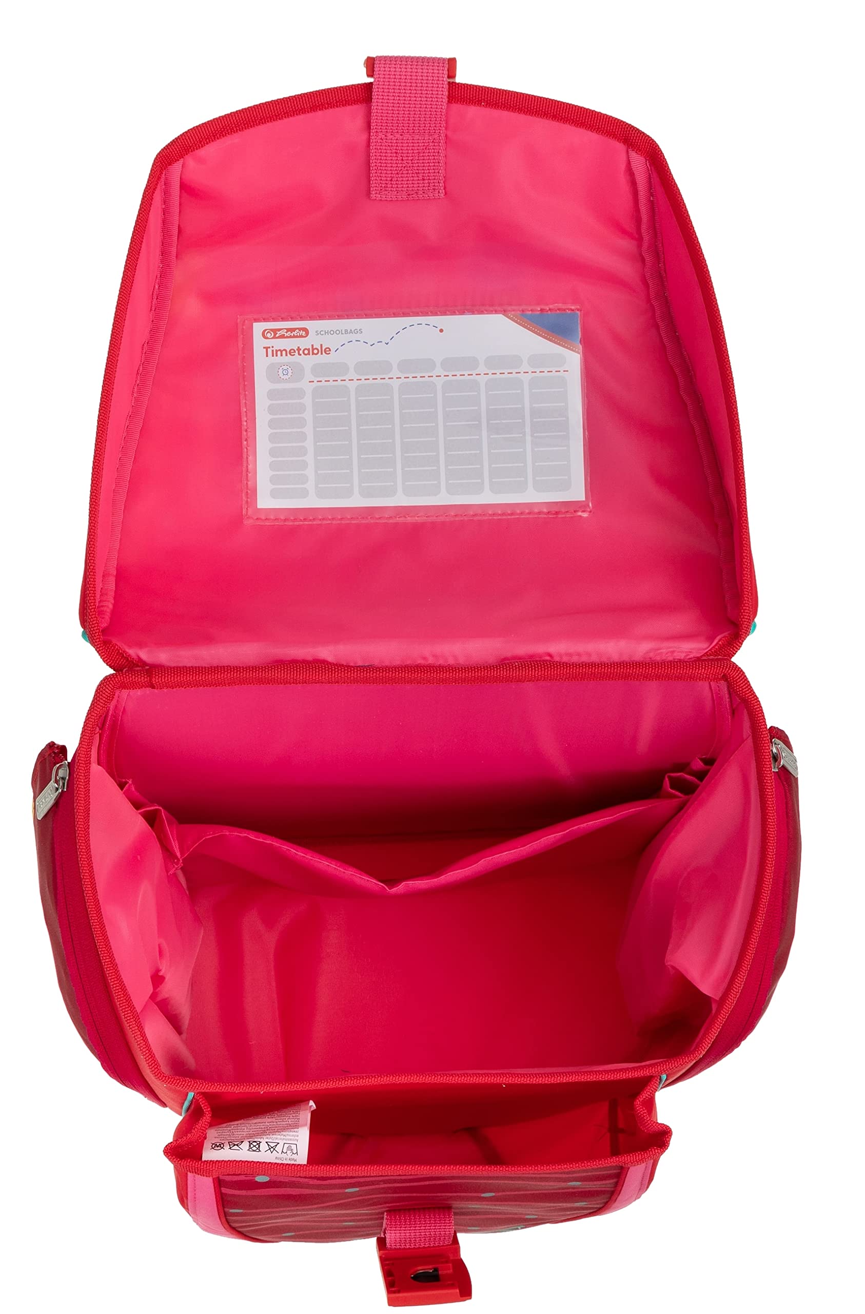 Herlitz Ranzen Schultasche für Jungen Mädchen FiloLigh Plus 8 Teile Set Grundschule Schulranzen Tornister leicht Bauchgurt Brustgurt Regenhülle Wahl +rf (Vintage Love 865)