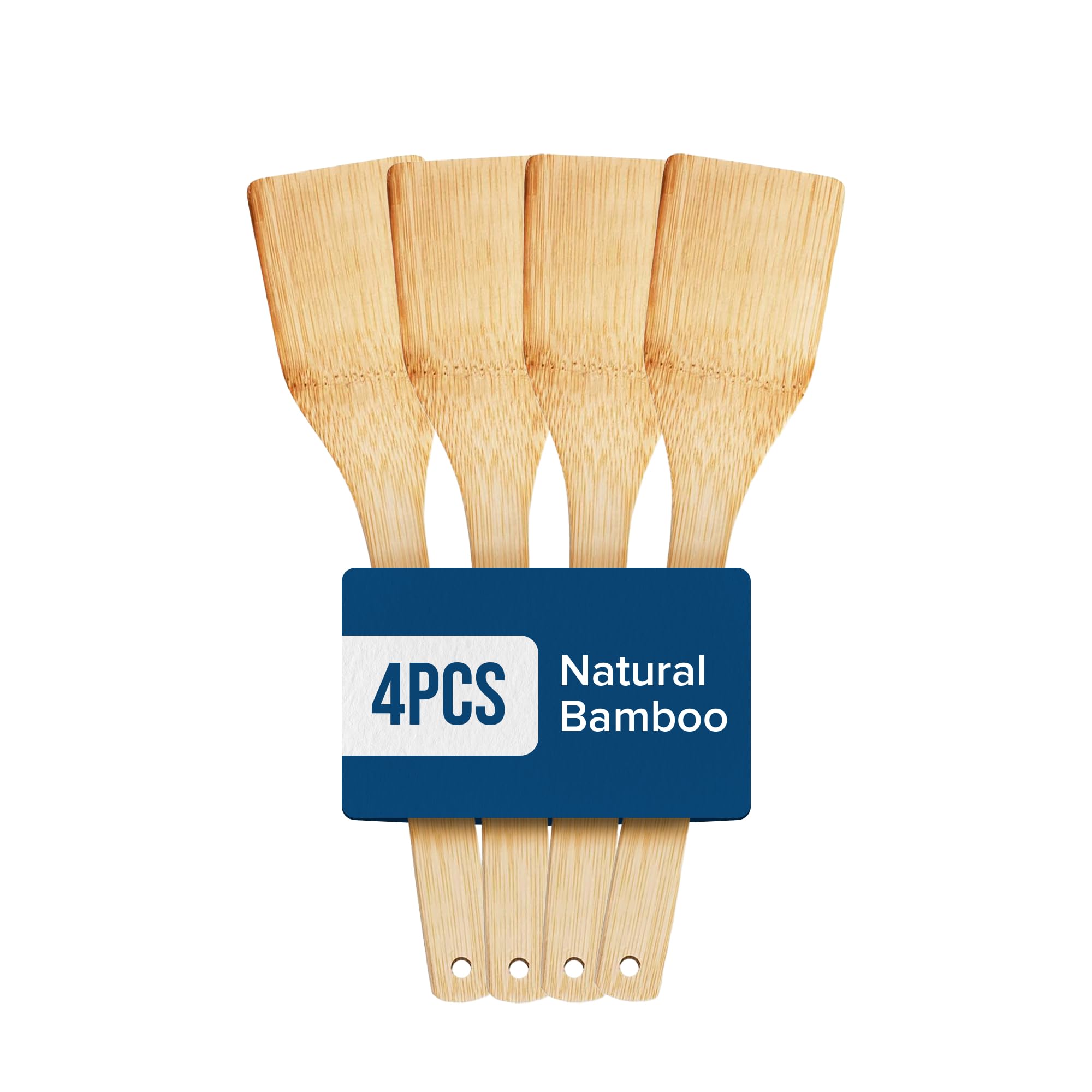 Bamboo Spatula Set of 4 Wooden - Joeji's Kitchen Cooking Spatulas Turner