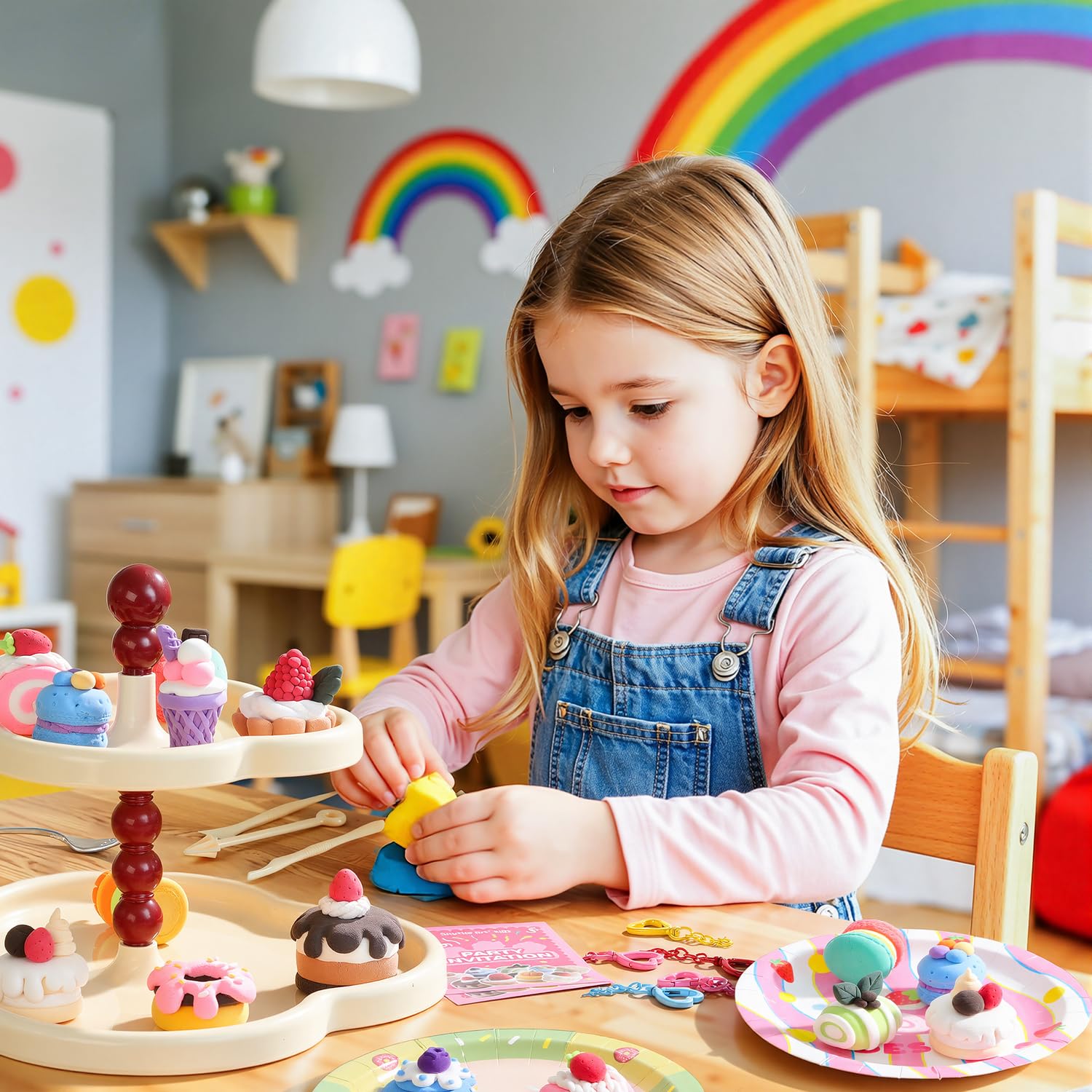 Shuttle Art Argilla Autoindurente per Bambini -Tempo Torta, 52 Pezzi Kit di Argilla da Modellare, Strumenti e Tutorial, Air Dry Clay Sicura e non Appiccicosa, Regalo Creativo per Ragazzi e Ragazze