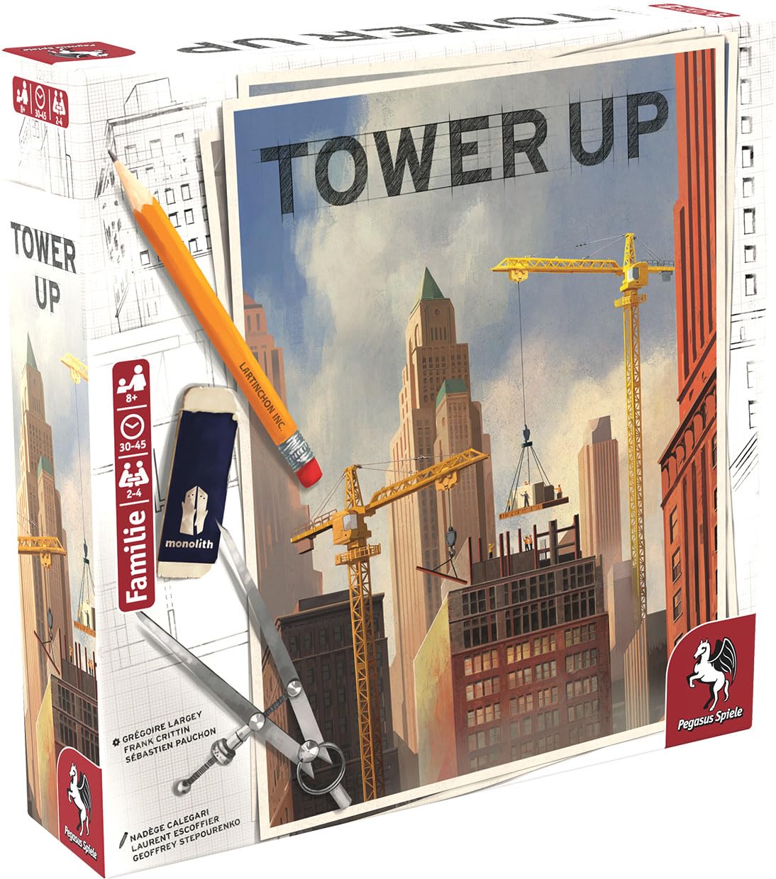 Pegasus Spiele Tower Up: Strategy Board Game for 2-4 Players, Age 12+