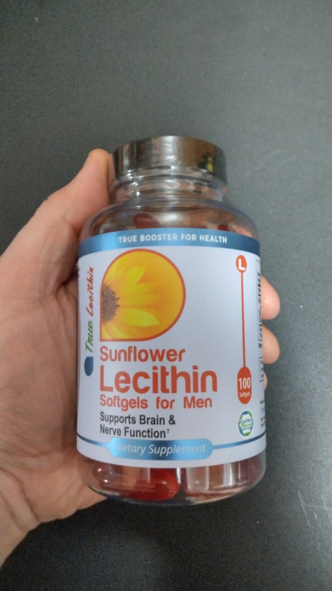 TRUEMED Sunflower Lecithin Softgels for Men 100 Softgels Brain Health & Vitality