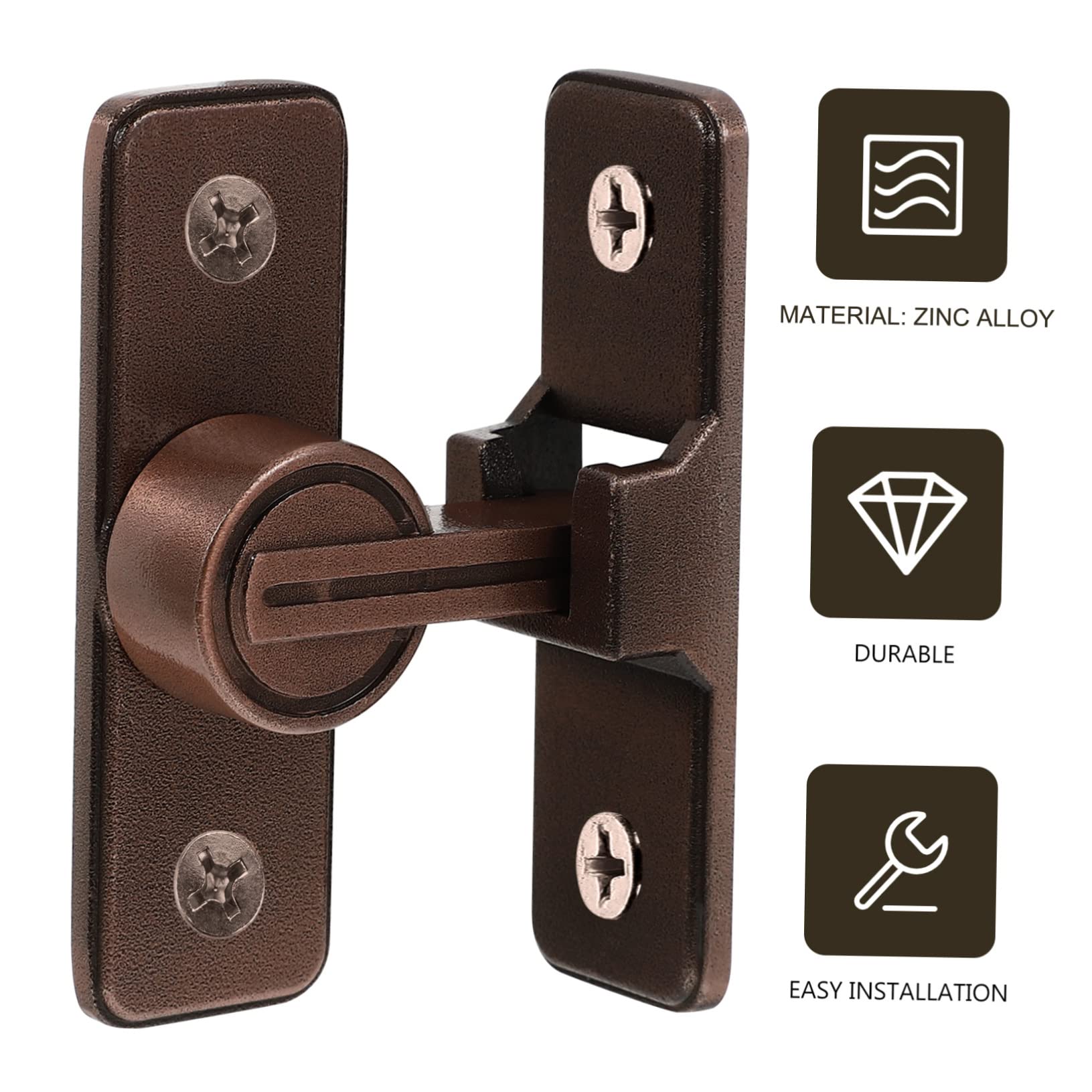 OSALADI 2pezzi Chiavistello Per Porta Scorrevole Luminosa Con Ingranaggio Gradi Serratura Per Sicurezza Di Finestre e Porte Installazione Facile e Resistente All Usura