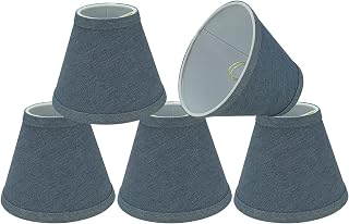 Aspen Creative 32108-5A, Hardback Empire Clip-On Chandelier Lamp Shade, Washing Blue, 3" Top x 6" Bottom x 5" Slant Height, Set of 5