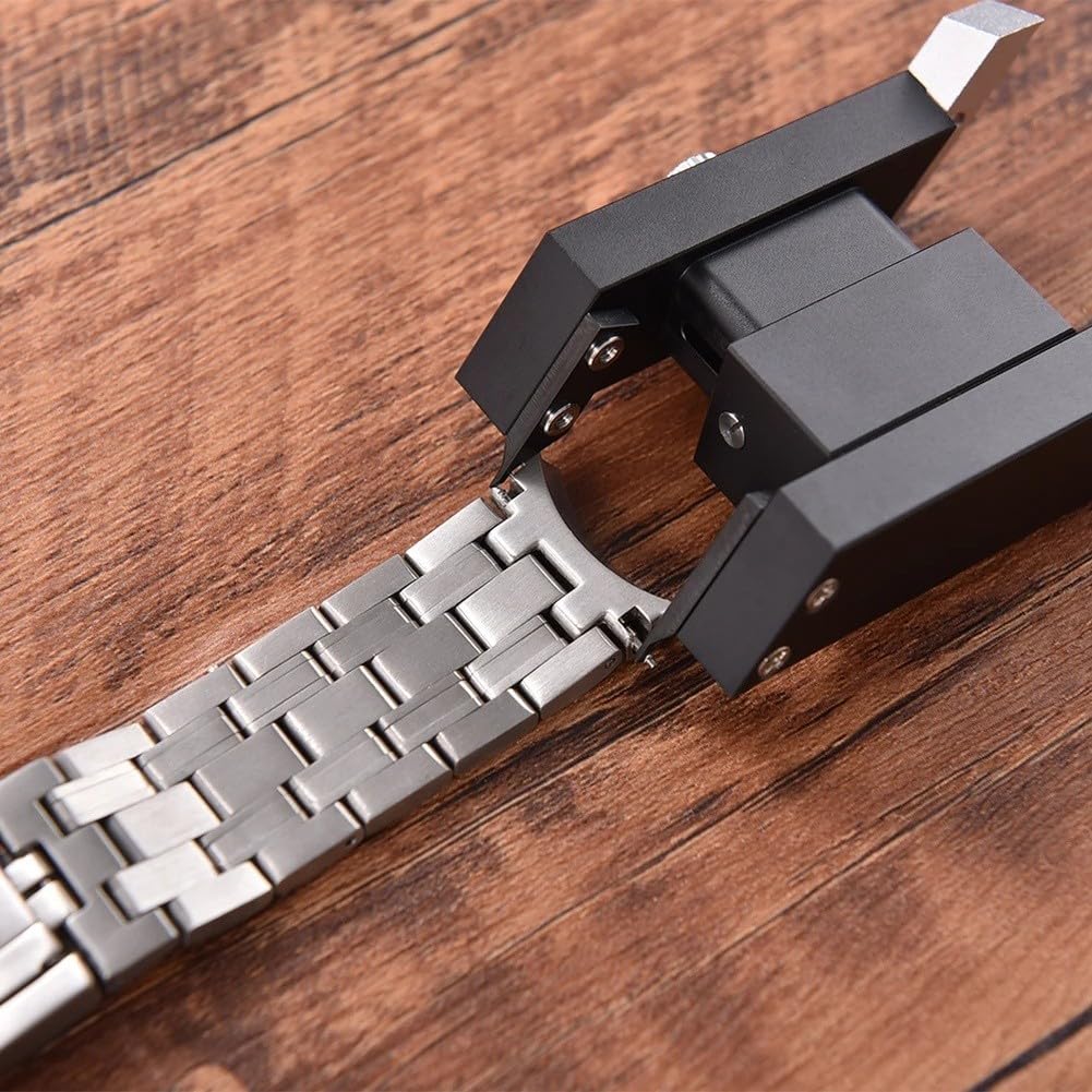 Juego de herramientas para reloj de pulsera de acero inoxidable, alicates para reparación de relojes y reducción de correa, diseño de metal robusto para profesionales y bricolaje, compacto y portátil
