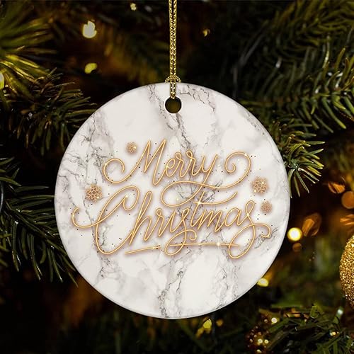 Two-Side Printed Merry Christmas Marble Ceramic Christmas Ornament Novelty for Family Friends Kids Natural Marble Christmas Keepsake Pendants Two-Side Printed Merry Christmas Marble Ceramic Christmas Ornament Novelty for Family Friends Kids Natural Marble Christmas Keepsake Pendants