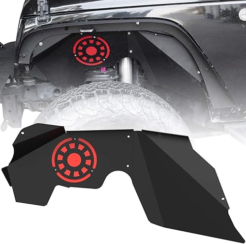 Miniatura 10 de oEdRo - Juego de 4 guardabarros de acero sólido compatibles con Jeep Wrangler JK y JKU Unlimited 2007-2018 delantero y trasero juego de 4 piezas