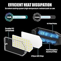 Vista 4 de BRAINIAC Bombillas LED de garaje de 100 W con 6 paneles ajustables, E26/E27 tornillo de enchufe, luz LED de techo de garaje deformable para almacén