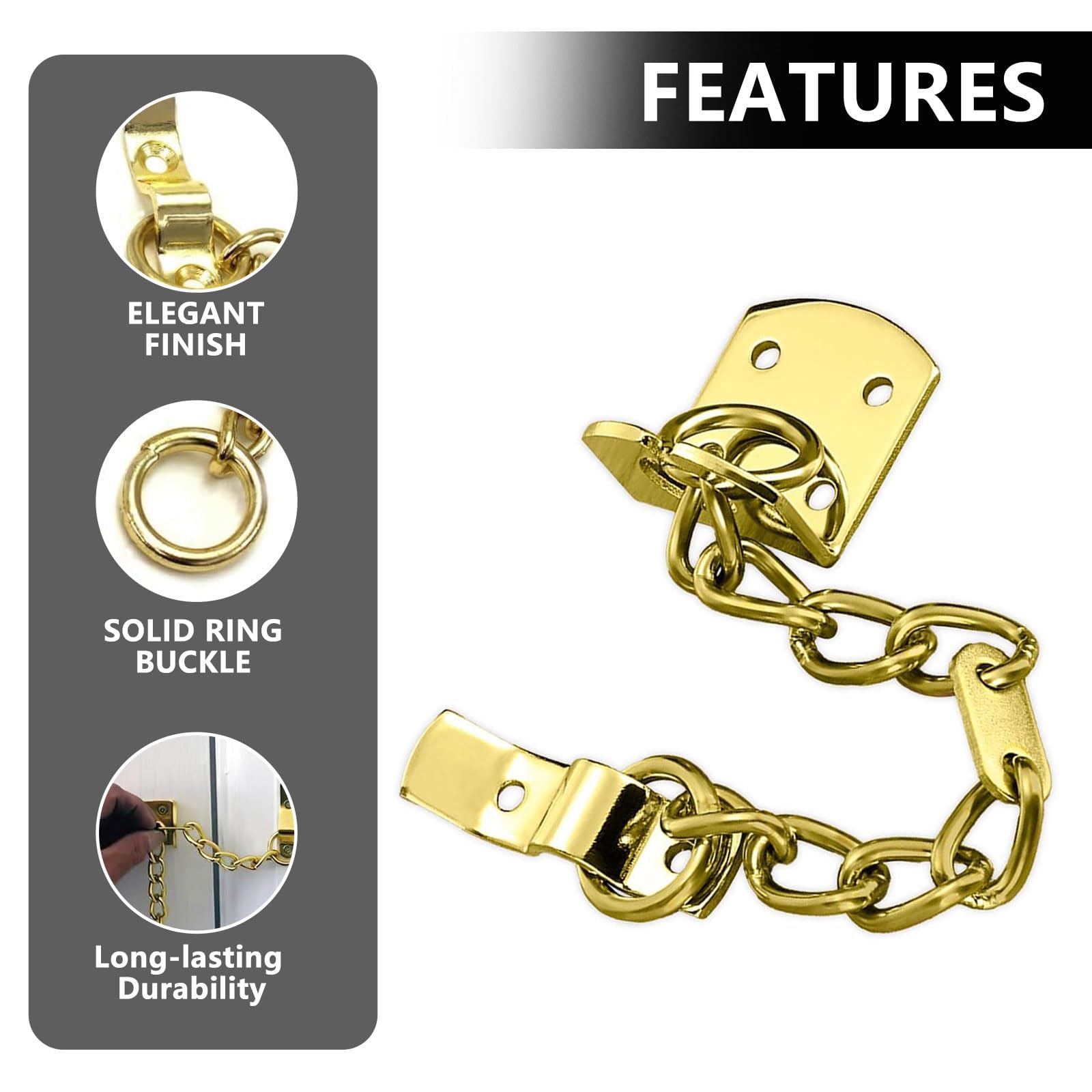 GIONAR Door Chain Polished Brass - Image 3