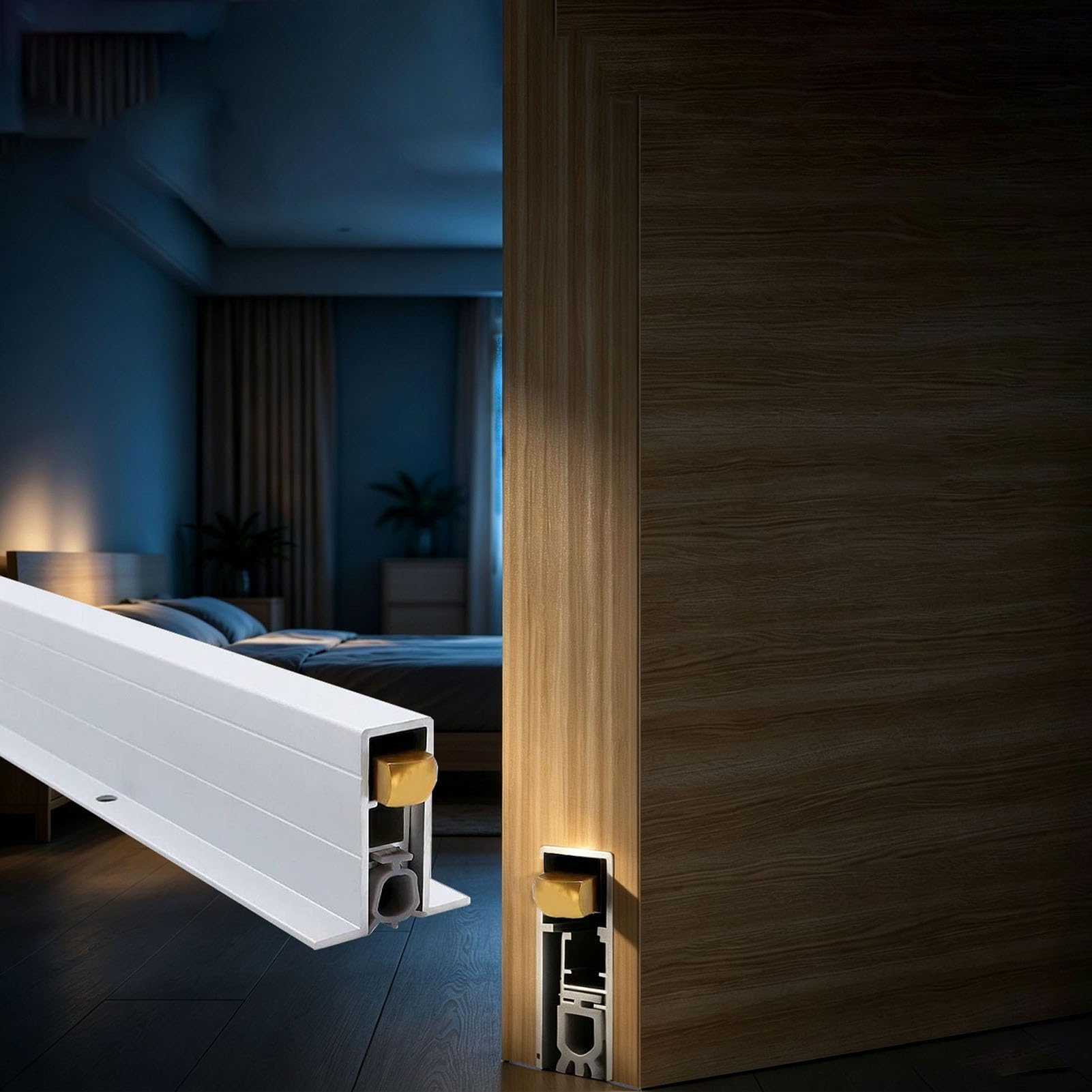Bas de Porte Automatique Joint D'étanchéité de Porte Escamotable Automatique