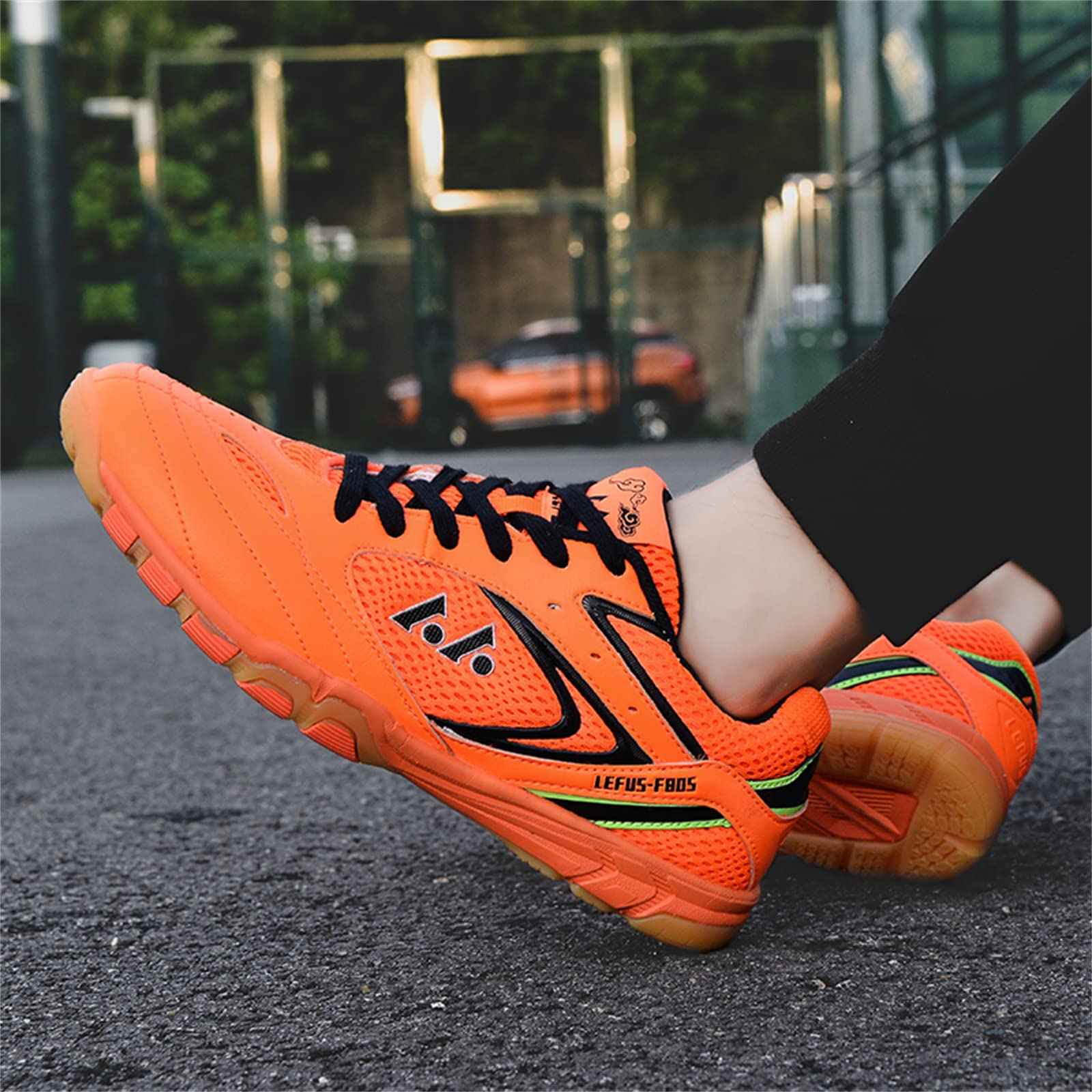 Zapatos de Tenis de Mesa Transpirables para Hombres y Mujeres, Naranja, 38 EU