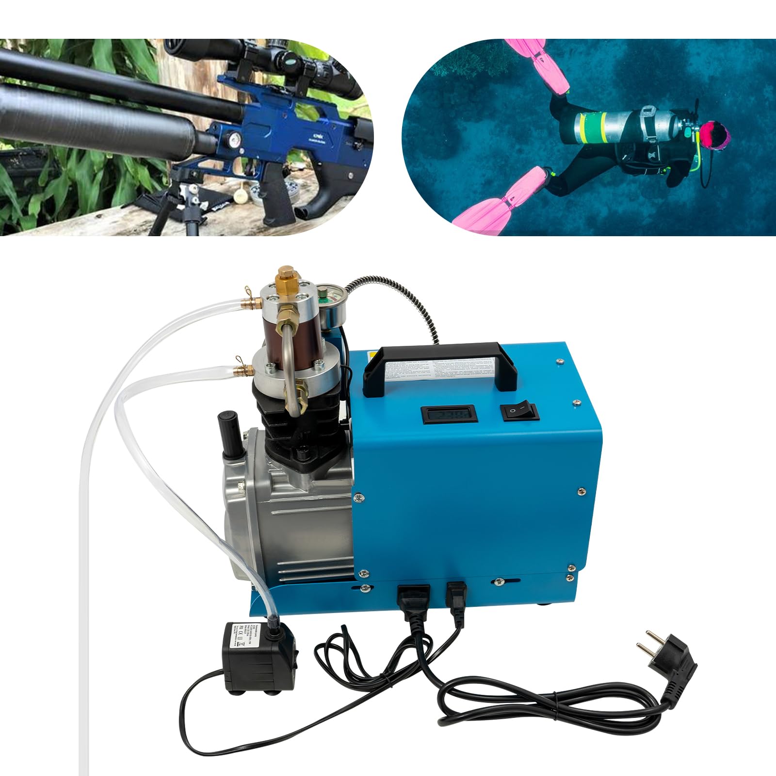 1800W Bomba de compresor de aire de alta presión PCP Compresor Bomba de aire de alta presión Bomba de aire eléctrica Compresor de aire eléctrico Bomba de aire PCP 0-40Mpa 2800RPM