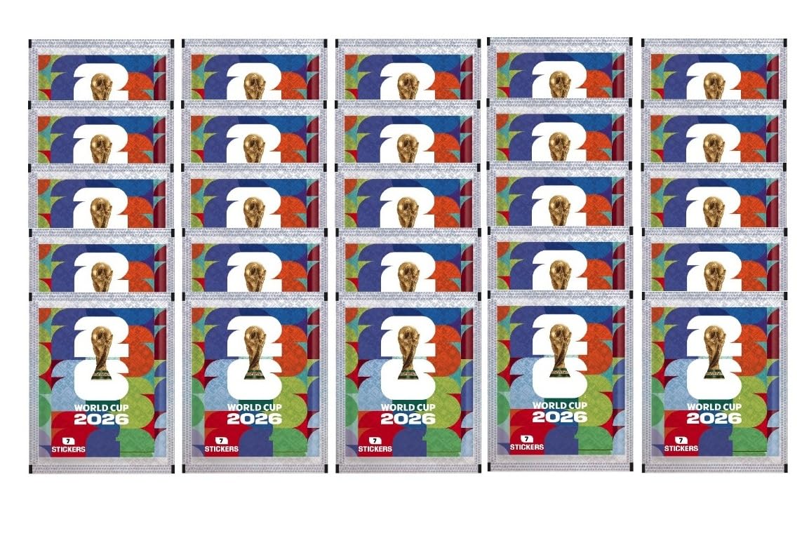 MUNDIAL USA 26 25 sobres de cromos (pegatinas) de fútbol 2026 de España (ALBUM NO INCLUIDO)